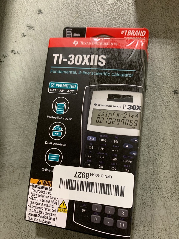 Photo 1 of Texas Instruments TI-30XIIS Scientific Calculator, Black with Blue Accents