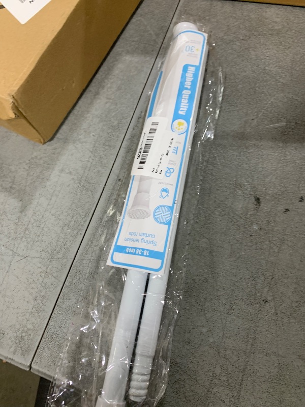 Photo 1 of MEXAU White Tension Curtain Rods18 to 36 Inch,Small Curtain Rods No Drilling,Short Tension Rod,Adjustable Spring Rod for Windows,Door,Closet