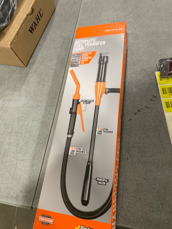 Photo 1 of Kiweoci Electric Fuel Transfer Pump Powered, 3GPM Portable Fluid Transfer Siphon Pump with Oil Pipeline, Battery Gas Pumps with Adjustable Flow Control Nozzle for Car Gas Can/Gasoline/Water/Oil