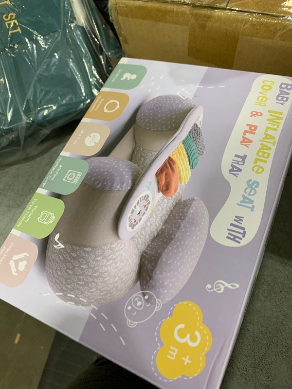 Photo 1 of Upgraded Blublu Park Baby Donut Sit Me Up Floor Seat for 3-36 Months, Wider U-Shape Inflatable Baby Seat with Cover, Activity Chair for Sitting up, Sensory Tray Suitable for Development, Piano