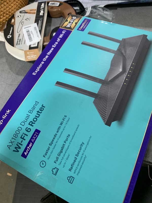 Photo 1 of TP-Link AX1800 WiFi 6 Router V4 (Archer AX21) – Dual Band Wireless Internet, Gigabit, Easy Mesh, Works with Alexa - A Certified for Humans Device, Free Expert Support