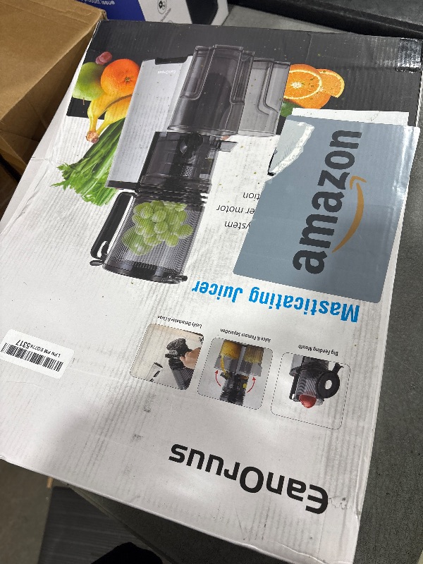 Photo 1 of Cold Press Juicer, 5.3" Wide Feed Chute Juice Extractor Machine with 400W, High Juice Yield, Slow Masticating Juicer for Whole Vegetables & Fruits, Metallic Silver