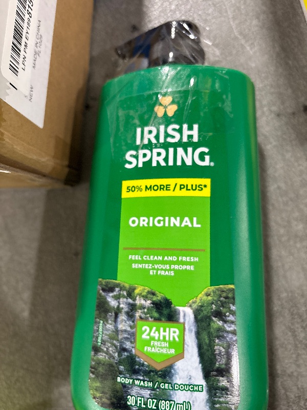 Photo 1 of Irish Spring Original Moisturizing Body Wash for Men, 24-Hour Fresh, Face and Body Wash, Biodegradable Ingredients, Paraben Free, Cool Fresh Scent, 30 fl oz Pump Bottle