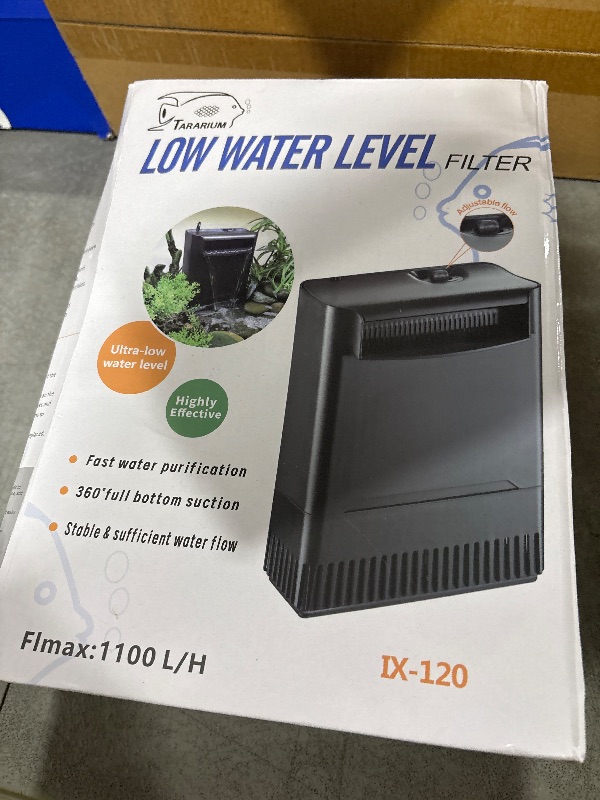 Photo 1 of Turtle Tank Filter Aquarium Filter Power Adjustable 20-75 Gal. 290GPH Large Internal Filter 3-Stage Waterfall Bio-Filtration Low Water Level for Freshwater Saltwater Fish Tank Reptile Shrimp Frog
