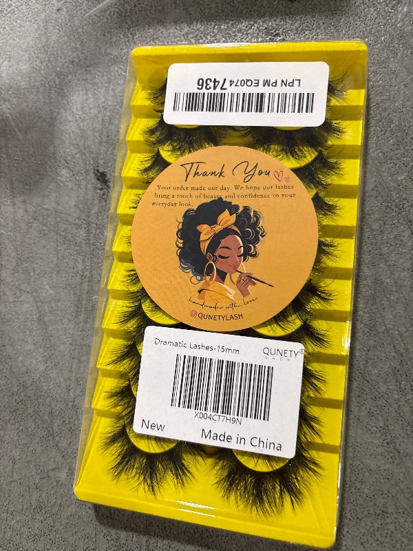 Photo 1 of QUNETY Lashes Dramatic False Eyelashes Natural Lashes Strips Fluffy Cat Eye Lash Natural Look 10 Pairs Wispy Fake Eyelashes Pack 15mm Cateye Full Thick Pestañas for Women
