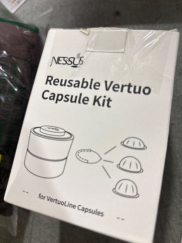 Photo 1 of Nessus Reusable Kit for Nespresso Pods Vertuo, Reuse Old Coffee Pods for Nespresso Vertuo: 100 Pcs Aluminum Foil Seal Lid, Holder, Brush, Refillable Vertuo Plus Next Capsule Machine(No Pods Come)