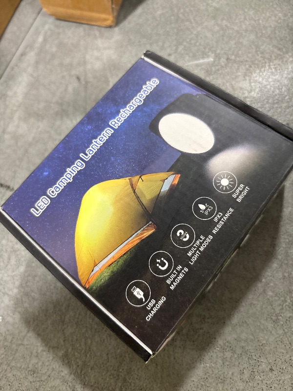 Photo 1 of Rechargeable Camping Lights FLY2SKY 2Pcs Black Tent Lights Mini Flashlight Portable LED Camping Lantern Survival Gear Camping Accessories for Hiking Backpacking Fishing Hurricane Emergency Outage