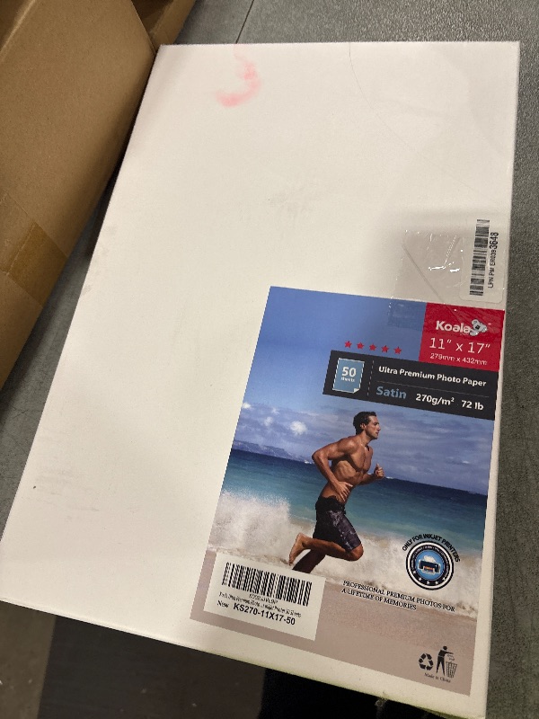 Photo 1 of Koala Ultra Premium Photo Paper 11x17 In Satin Photo Printer Paper for Inkjet Printer Water-Resistant Semi Gloss 50 Sheets 72lb