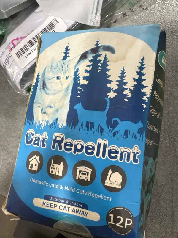 Photo 1 of Cat Repellent Outdoor,Natural Peppermint Oil Cat Deterrent Outdoor,Keep Cats Out of Yard Permanently,Lawn,Garden,Cars,Protect Your Yard and Furniture, 12 Count (Pack of 1)
