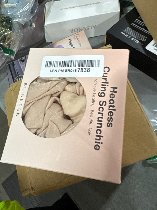 Photo 1 of BLINKEEN Heatless Curling Scrunchie, Heatless Hair Curler to Sleep In, No Heat Curls for Long Hair, Soft Sleep Hair Roller (Beige)