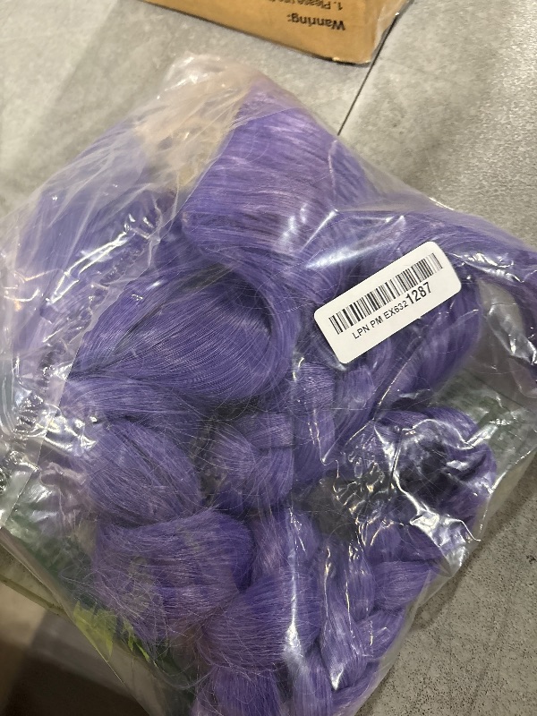 Photo 1 of ColorGround Long Purple Braid Cosplay Wig for Halloween Party Costume (Purple(Adult))