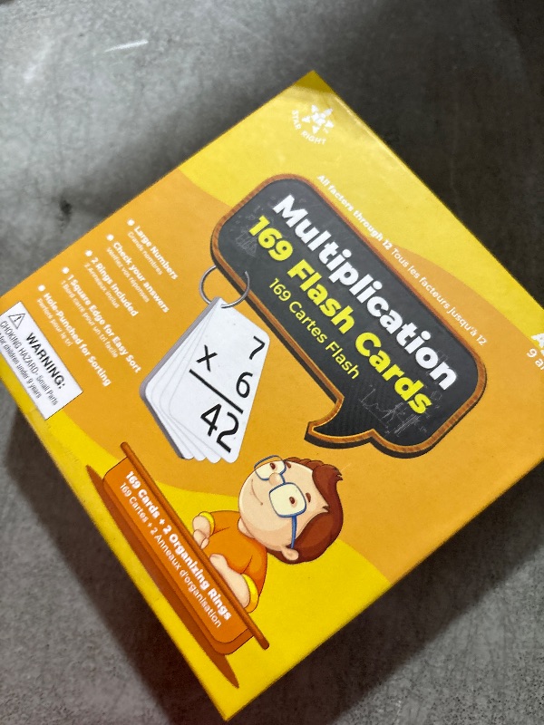 Photo 1 of Star Right Multiplication Flash Cards - 169 Hole-Punched Math Study Multiplication Cards with 2 Binder Rings - Times Tables Practice Set for Kids Ages 8 and Up at Home or School