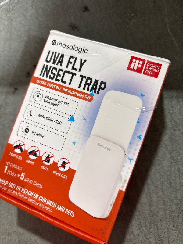 Photo 1 of Mosalogic Fruit Fly Traps for Indoors Gnat Trap for House Indoor- 600 Sqft Protection Area UV Fly Insect Trapper for Fruit Flies?Gnat?Mosquito?and Other Flying Insect Plug in Bug Killer White