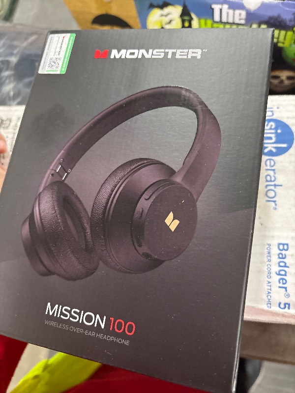 Photo 1 of Monster Mission 100 Bluetooth Headphones, On Ear Headphones with Immersive Bass, Crystal Clear Call, 40H Playtime, Bluetooth 5.4, Comfortable Fit Wireless Headset for Travel Work