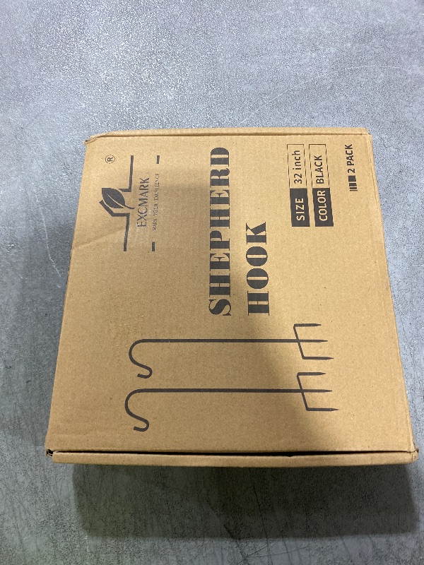 Photo 1 of EXCMARK 2 Pack Shepherd Hook Adjustable Height 31/24/16’’ 1/2 inch Thick Use at Weddings, Hanging Solar Lights, Lanterns, Bird Feeders, Metal Hanger Hook (Black, 31 inch). U.S. Patent.