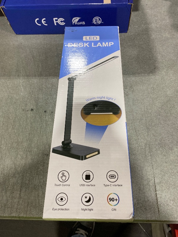 Photo 1 of LED Desk Lamp with USB Ports,Touch Desk Lamps for Home Office with 5 Color Modes,3 Brightness Desk Light with Small Night Light,Reading Lamp Table Lamp for Bedroom Bedside Study Black ?with adapter?