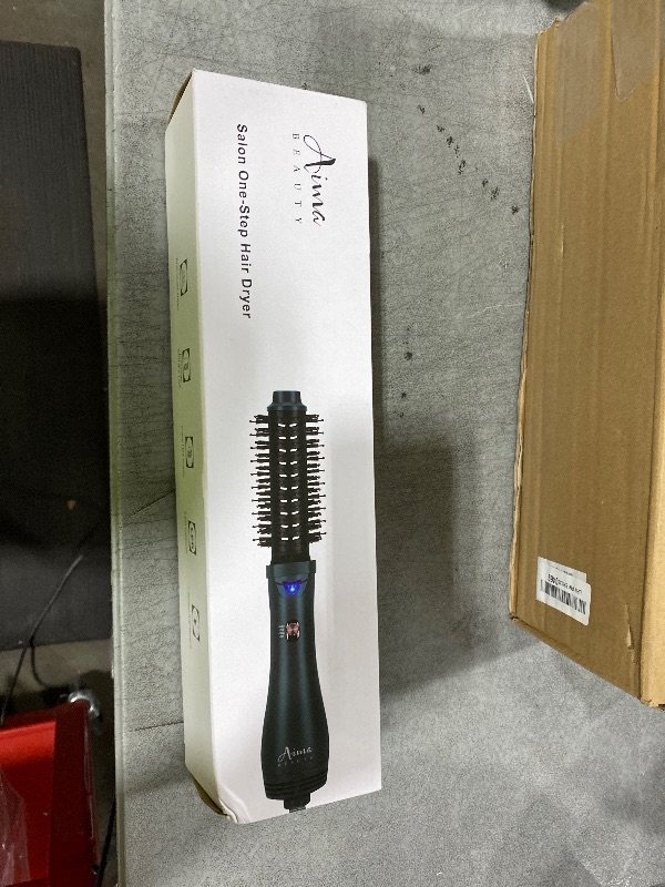 Photo 1 of Aima Beauty Hair Dryer Brush, One Step Hair Dryer & Volumizing Hot Air Brush, 3 Heat/Speed Settings, Advanced Ionic Technology, Ceramic Coating, Nylon Pins & Tufted Bristles, Dark Green, 1000W, 125V