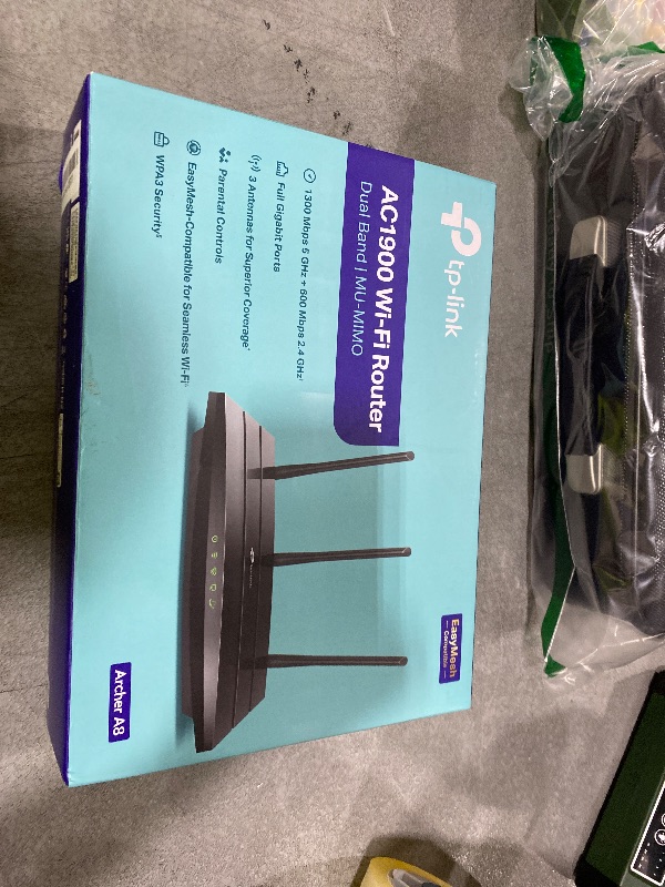 Photo 1 of TP-Link AC1900 Smart WiFi Router (Archer A8) -High Speed MU-MIMO Wireless Router, Dual Band Router for Wireless Internet, Gigabit, Supports Guest WiFi