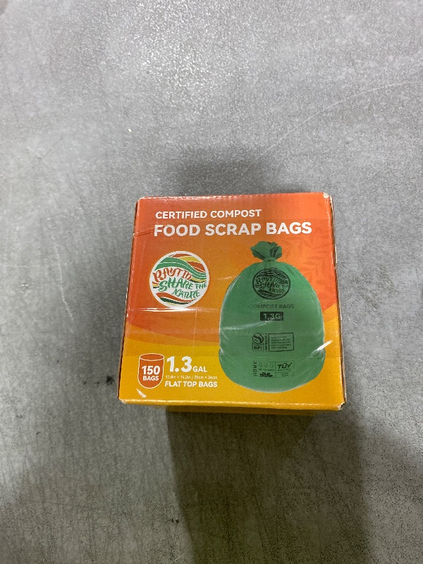 Photo 1 of Compost Bags 1.3 Gallon,150 Count,Compostable Small Trash Bags for Kitchen Countertop Compost Bin 0.75, 1,1.2, 1.3Gallon,ASTM D6400, US BPI and Europe OK compost HOME certified