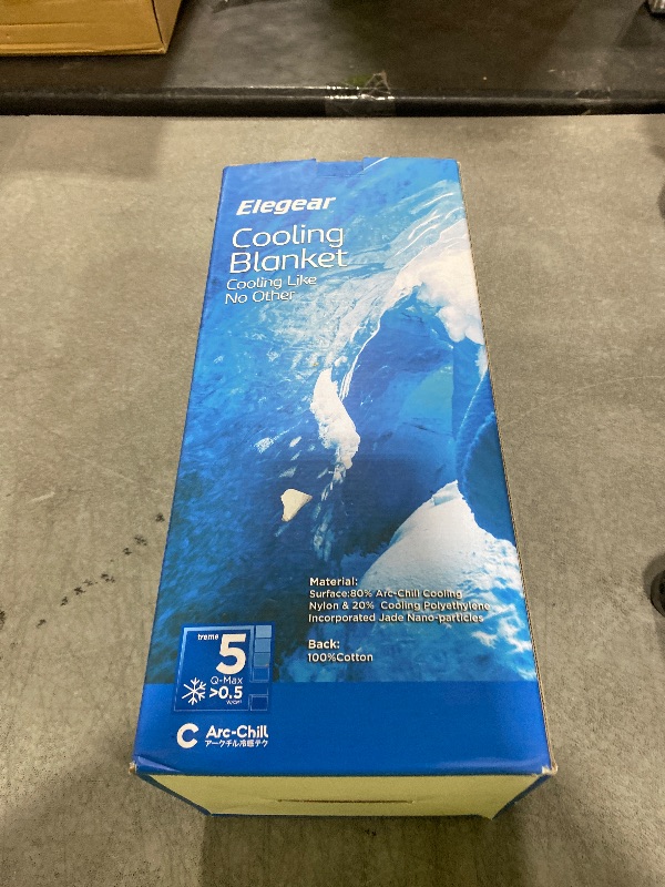 Photo 1 of Elegear Revolutionary Cooling Blanket King Absorbs Heat to Keep Body Cool for Night Sweats, Arc-Chill3.0 Cool Fiber Q-Max>0.5 for Hot Sleepers, Lightweight Summer Cold Blankets for Sleeping 108" x 90"