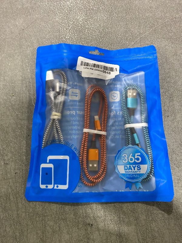 Photo 1 of 3 Pack 3FT iPhone Charger, Apple MFi Certified iPhone Charger Fast Charging USB to Lightning Cable Nylon Braided iPhone Chargers Cord for iPhone 14 13 12 11 Pro Max Xr Xs 8 and More
