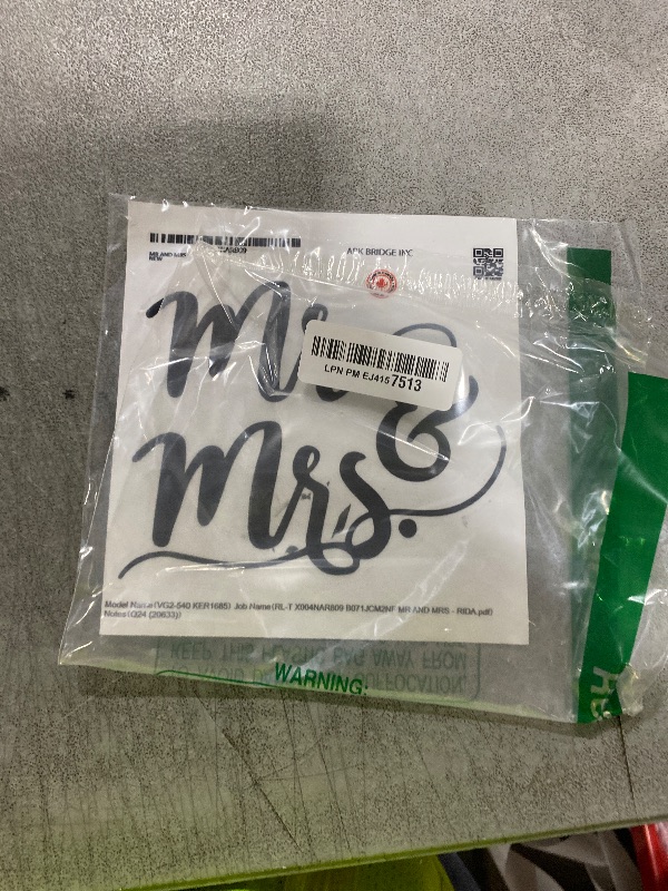 Photo 1 of MR AND MRS VINYL STICKER