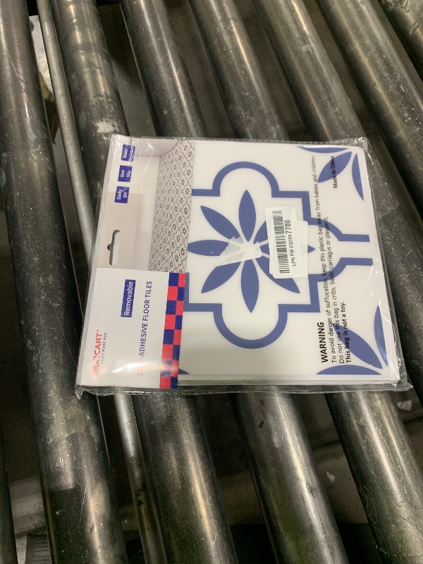 Photo 1 of MORCART 20PCS Peel and Stick Floor Tile, 7.87" x 7.87" Vinyl Flooring Waterproof, DIY Flooring for Bathroom, Kitchen, Fireplace, Pet House, Stairs, Bedrooms, Wall Blue White FT1685-20