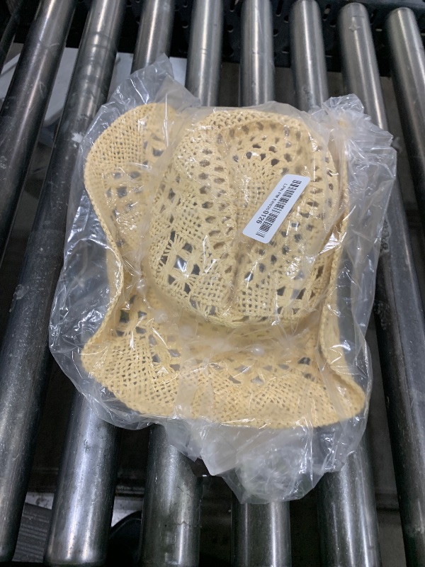 Photo 1 of WQWOVRVO Cowboy Hat,Cowgirl Hat,Cowboy Hats for Women/Mens/Straw Wide with Shapeable Brim Cowboy Hats for Womens/White/Black/Beige (Beige+White)