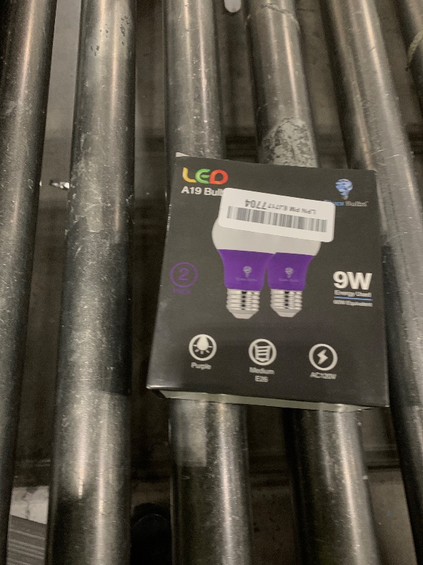 Photo 1 of BlueX Bulbs 2 Pack LED A19 Purple Light Bulb - 9W (60Watt Equivalent) - E26 Base LED Bulb, Party Decoration, Porch, Home Lighting, Holiday Lighting, Non-Dimmable.