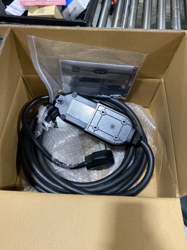 Photo 1 of TopAutoGear Level 2 EV Charger, 50Amp 220V-240V NEMA 14-50 Plug, 25FT Cable Portable Electric Car Charger for Home Use and Ourdoor Charging Fit for All SAE J1772 EV Charging with Delay Timer Function