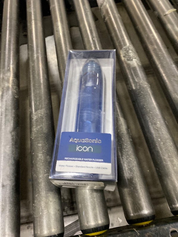 Photo 1 of AquaSonic Icon Water Flosser for Teeth – Cordless Rechargeable Oral Irrigator – Waterproof, Portable Dental Cleaning with Jet Tip – Braces Home Travel - Navy