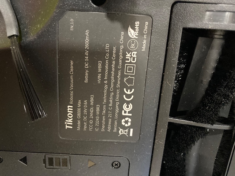 Photo 1 of Tikom Robot Vacuum and Mop Combo, 5000Pa Robotic Vacuum Cleaner, 150 Min Max, App & Remote Control, Ideal for Hard Floor, Carpet, Pet Hair, Self-Charge(G8000 Max)