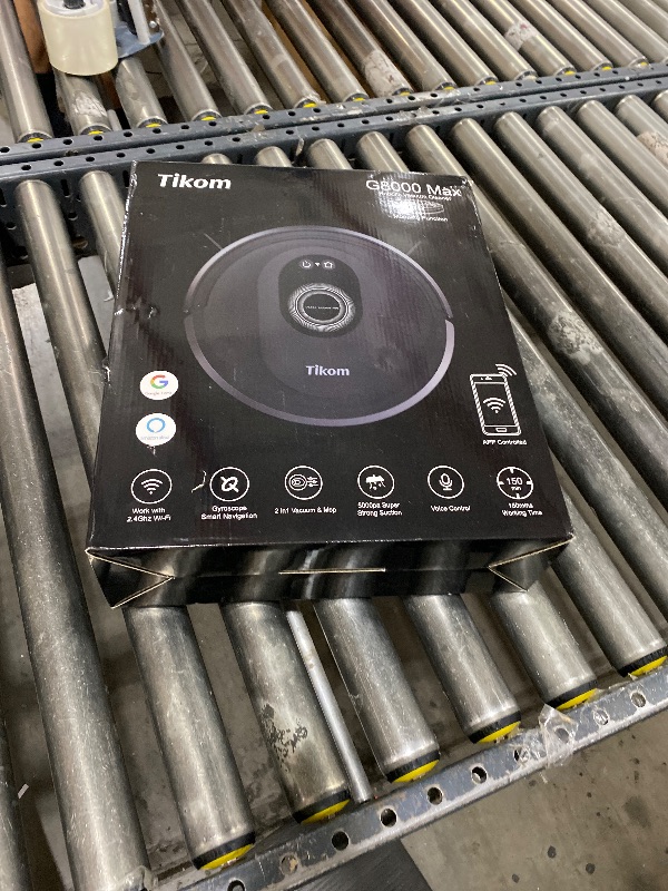 Photo 1 of Tikom Robot Vacuum and Mop Combo, 5000Pa Robotic Vacuum Cleaner, 150 Min Max, App & Remote Control, Ideal for Hard Floor, Carpet, Pet Hair, Self-Charge(G8000 Max)