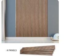 Photo 1 of Wood Panels for wall - Oak Acoustic Wall Panels - 6PK Wall Wood Panels - 94.49" x 12"- Soundproof Wood Wall Panels for Decor - Acoustic Slat Wood Wall Panels for Interior decoration of Walls
