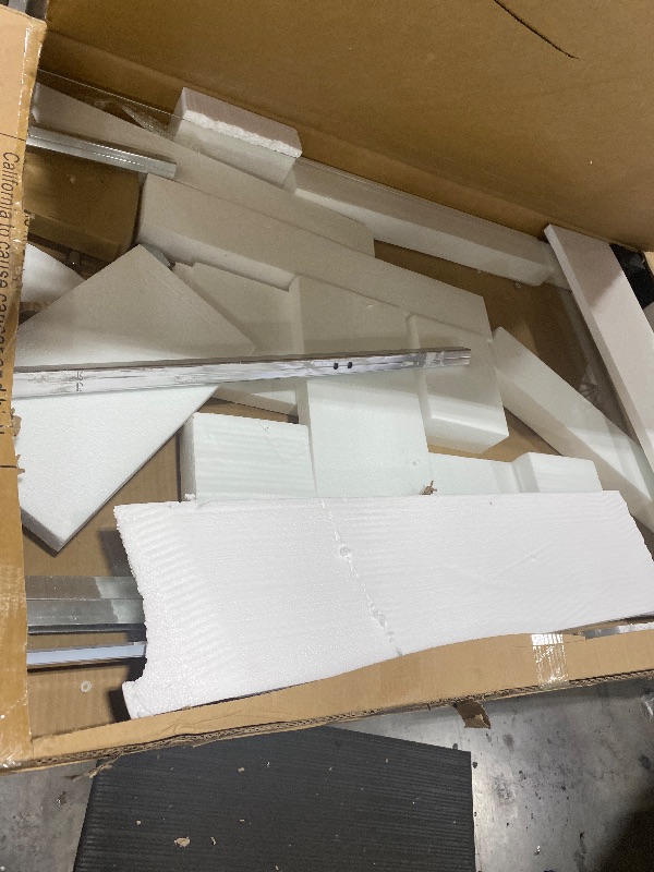 Photo 1 of [SOLD FOR PARTS] Modern 32 to 33-3/8 in. W x 72 in. H Pivot Frameless Shower Door in Chrome Finish with 1/4 in. (6mm) Clear Glass
