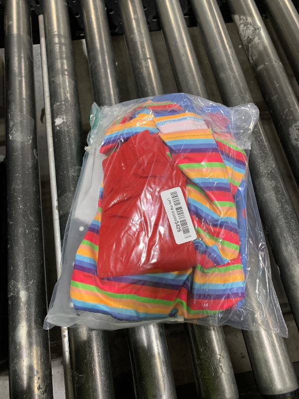 Photo 1 of Xtinmee 5 Pcs Women Halloween Nightmare Killer Doll Deluxe Costume Rainbow Stripe Nice Guy Cosplay Movie Character Outfit(X-Large)