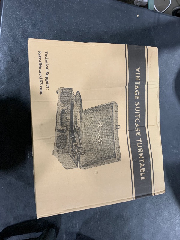 Photo 1 of Turntable Vinyl Record Player 3-Speed Suitcase Portable Belt-Driven Record Player with Built-in Speakers RCA Line Out AUX in Headphone Jack Vintage White
