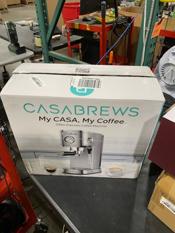 Photo 1 of CASABREWS CM5418 Espresso Machine 20 Bar, Compact Espresso Maker with Steam Milk Frother, Stainless Steel Coffee Machine with 34oz Removable Water Tank for Cappuccino, Latte, Silver