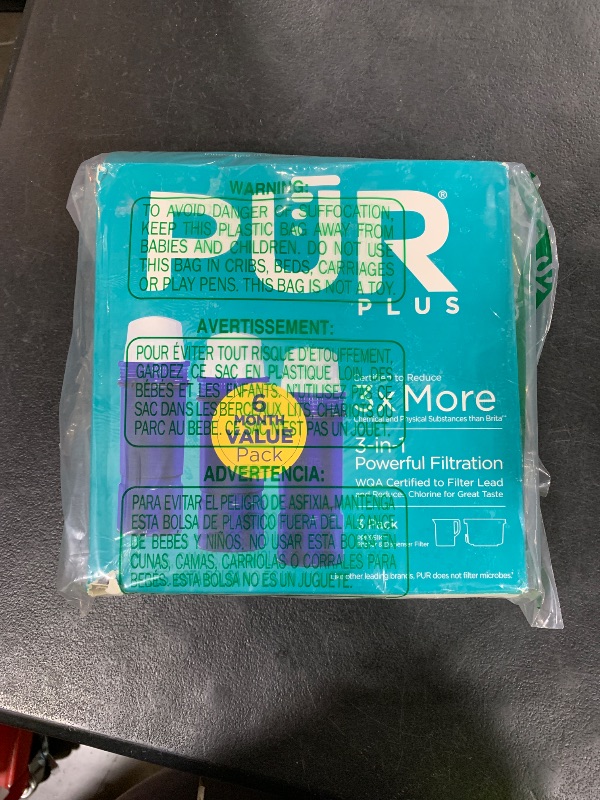 Photo 1 of PUR Plus Water Filter Replacement for Pitchers & Dispensers, 6-Month Supply, 3 Count, Blue (PPF951K3)