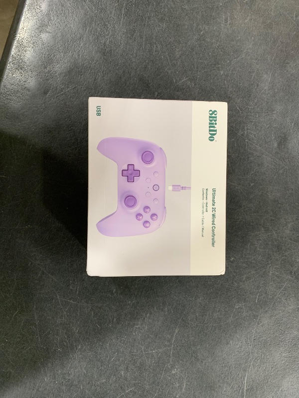 Photo 1 of 8Bitdo Ultimate 2C Hall Effect Joysticks and Hall Triggers Wired Controller for Windows PC and Android, with Remappable L4/R4 Bumpers, Turbo function & Rumble vibration (Purple)