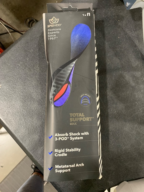 Photo 1 of Spenco Total Support Max Shoe Insoles - Orthotic Metatarsal Arch Support Inserts - Absorbs Shock, Reduces Over-Pronation, Conforms to Foot Contours, Deep Heel Cupping Women's 9-10.5/Men's 8-9.5