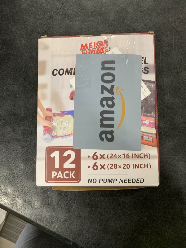 Photo 1 of 12 Pack Compression Bags for Travel | Vacuum Seal Storage Bags for Luggage & Dirty Clothes | Travel Packing Space Saver Bags for Suitcases & Home Organization | MEIQIHOME