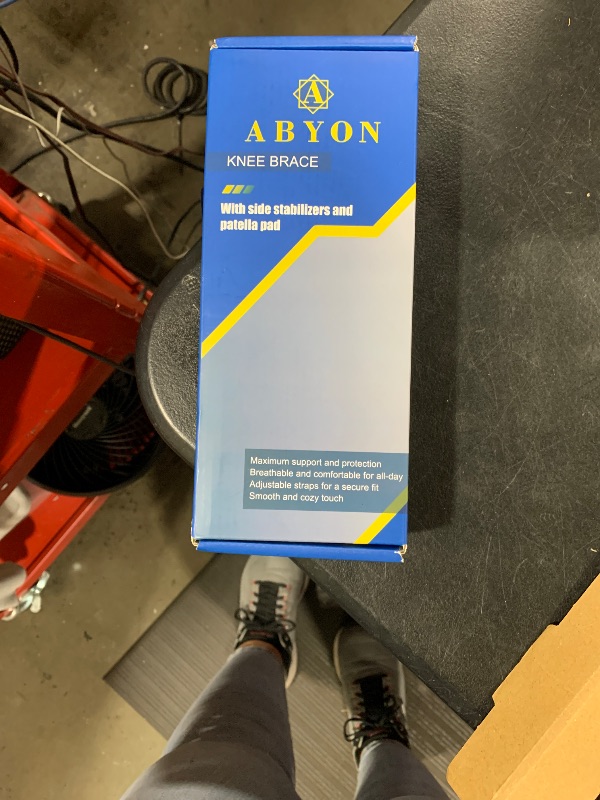 Photo 1 of ABYON Knee Support for Men and Women Pain Relief, Meniscus Tear, Arthritis, ACL and Joint Support – Open Patella Dual Side Stabilizer Knee Brace with Medical-Grade Compression - Please Check How To Size Video