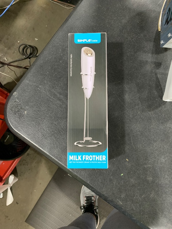 Photo 1 of SIMPLETASTE Milk Frother Handheld Battery Operated Electric Foam Maker, Drink Mixer with Stainless Steel Whisk and Stand for Cappuccino, Bulletproof Coffee, Latte