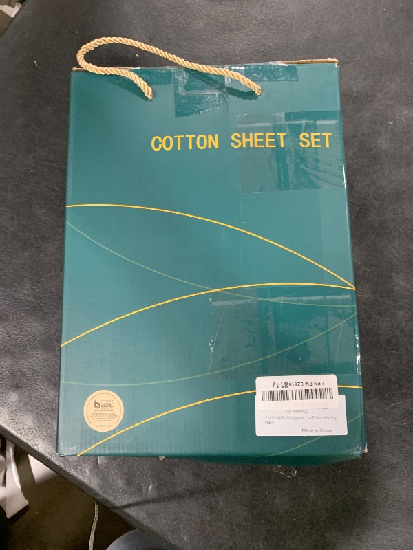 Photo 1 of SONORO KATE 100% Egyptian Cotton Sheets Set, Extra Deep Pocket up to 18"-24",1000 High Thread Count, Soft & Breathable 5-Star Hotel Sateen Bed Sheets - 4 PC (Dark Grey,King)