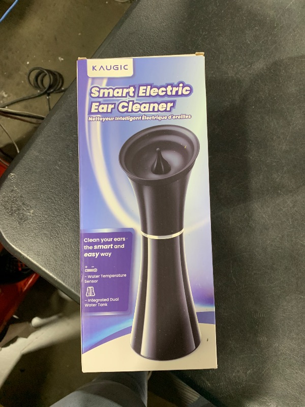 Photo 1 of KAUGIC Upgraded Ear Wax Removal with One-Piece Waste Tank, Safe Cleaner with Water Temperature Sensor, Effective Ear Irrigation Kit & USB-A to C Cable, IPX7, Black