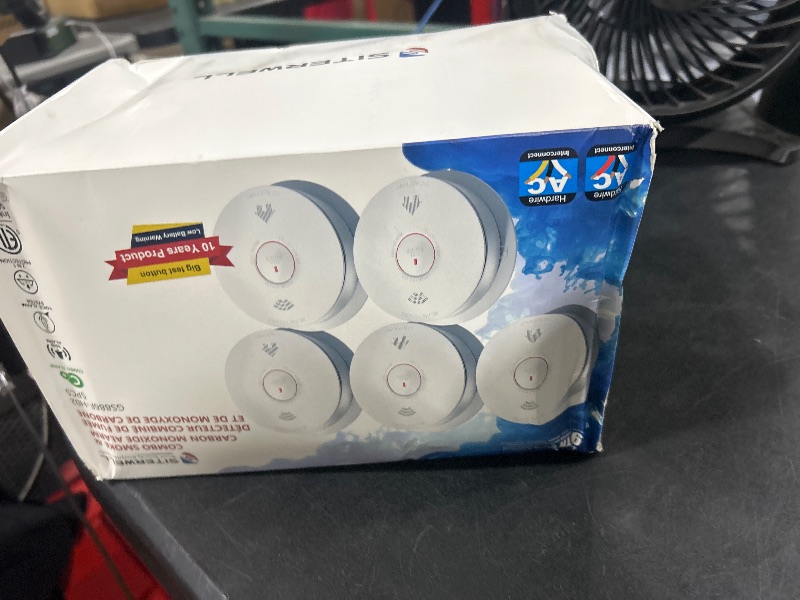 Photo 1 of SITERWELL Hardwired Smoke Detector Carbon Monoxide Detector 10 Year Battery, Meets UL217-9th Standards, Interconnected Smoke and Carbon Monoxide Detector Combo with Bilingual Voice Alerts, 5 Pack