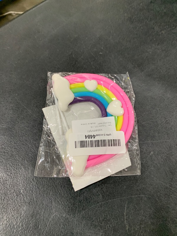 Photo 1 of Exquisite Soft Pottery Rainbow Cake Topper - Vibrant Decoration for Magical Rainbow-Themed Birthday Parties & Weddings!?Heart?
