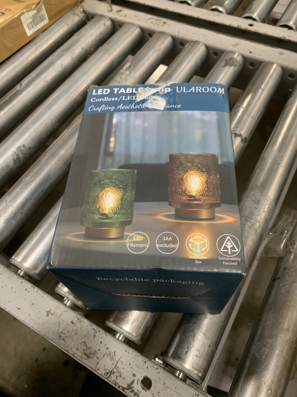 Photo 1 of ULAROOM Small Battery Operated Lamp-Portable Cordless Table Lamp with LED Bulb for New Home Decor Gift,Wireless Battery Powered Desk Lamp for Bedroom Living Room Decor Aesthetic Golden Amber