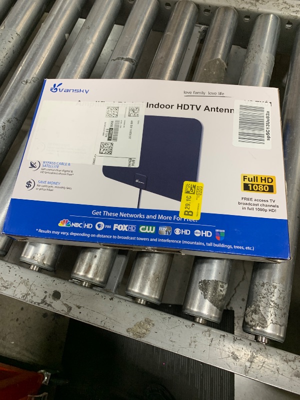 Photo 1 of TV Antenna Indoor, Digital Amplified Indoor HDTV Antenna, 1080p VHF UHF Television Local Channels Detachable Signal Amplifier and 16.5ft Long Coax Cable